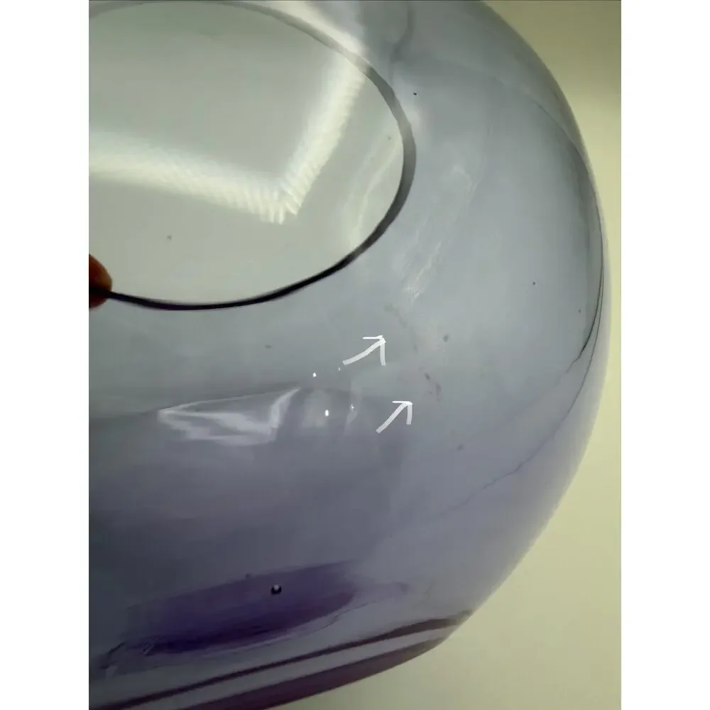 Alexandrite Neodymium Floating Rose Bowl Vase 5” Beveled Rim Art Glass